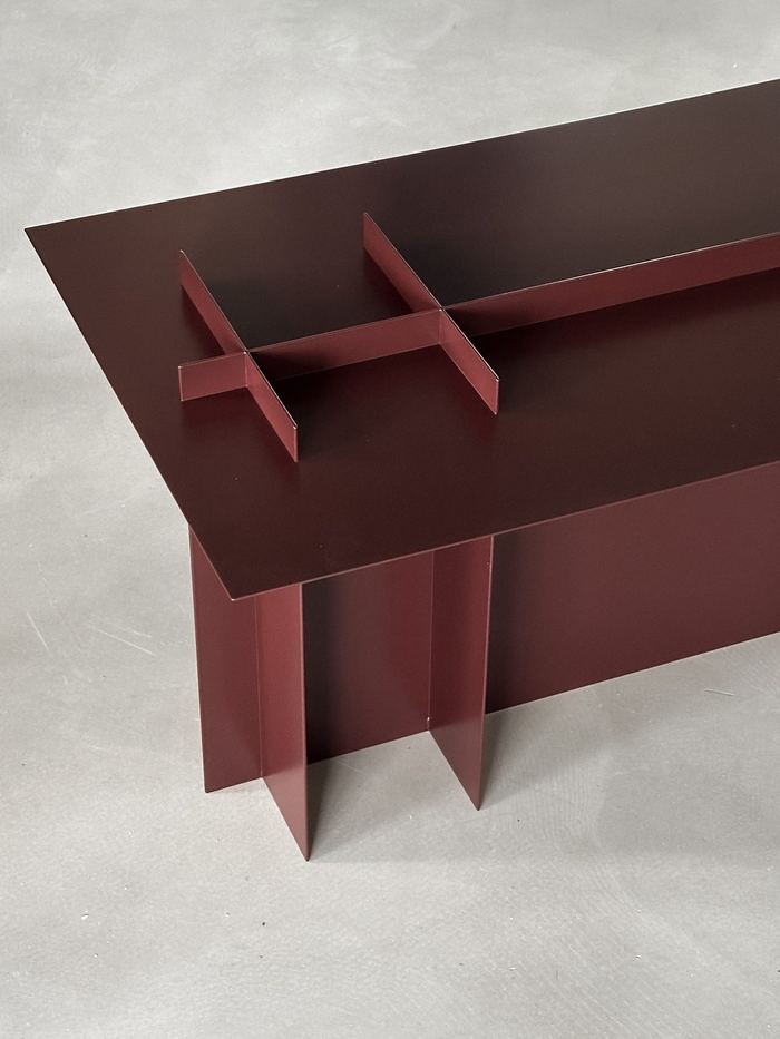 Low Grid Table — Burgundy by Dot Objects