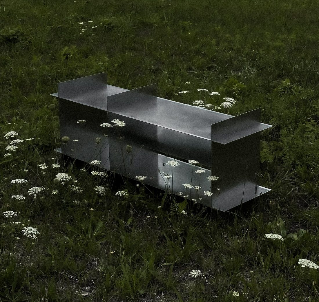 Grid Shelving Unit — Stainless Steel, by Dot Objects