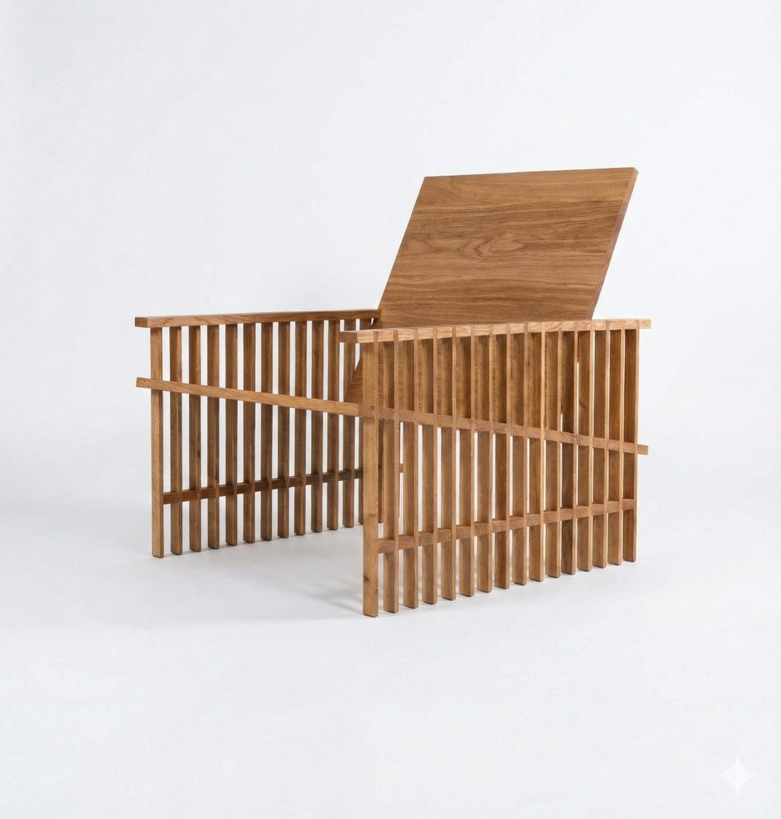 Eiken latten fauteuil, by Jim Bob Ruijgrok